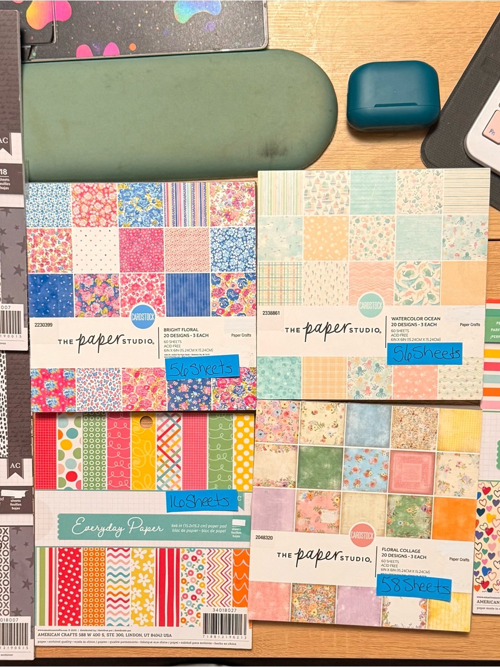Lot of 7 Card Making & Scrapbooking Paper Pads (6x8 & 6x6)
